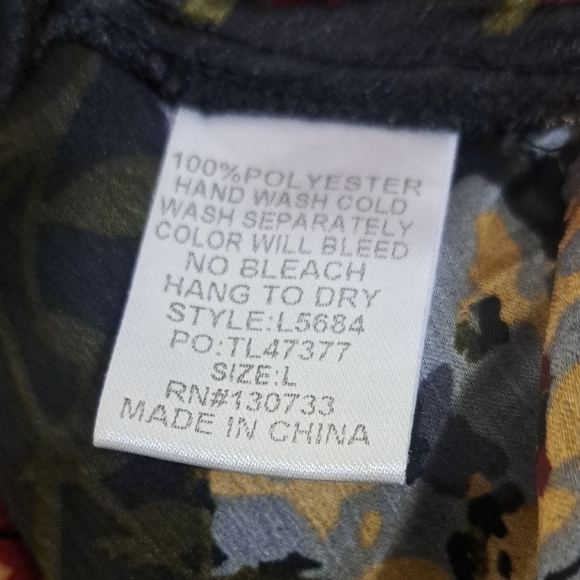 Umgee Black Floral Sheer V-Neck Blouse - Picture 4 of 6